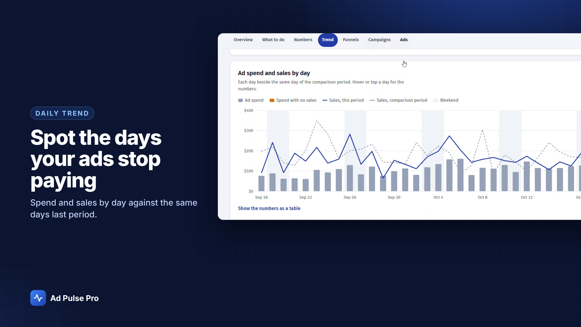 See what changed: actual Ad Pulse Pro interface with demo data